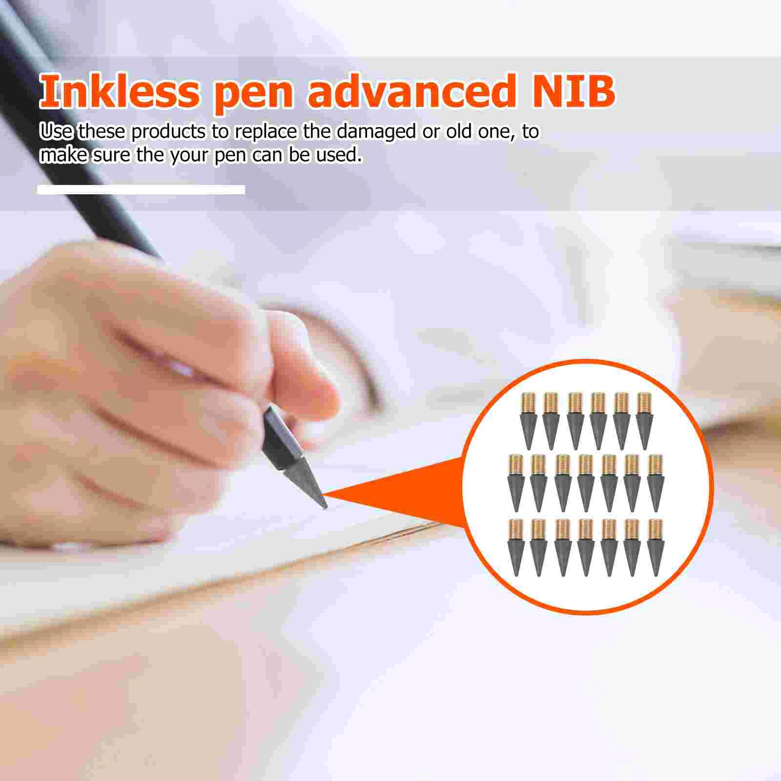 19 Pcs Replacement Pencil Tip Inkless Pencils Replaceable Head School Stationery Lead Portable Replacements Writing Tips No