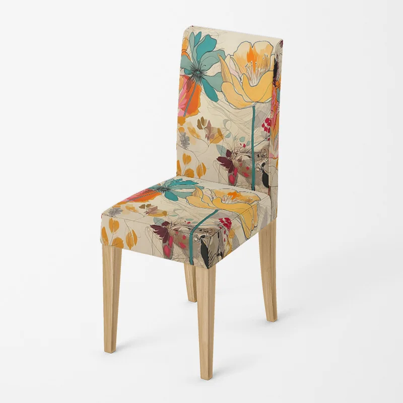 غطاء كرسي هندسي تجريدي من Ins Wind مضاد للحشف وقابل للغسل في الفندق وغرفة الطعام وغطاء كرسي الدراسة لتزيين غرفة المعيشة