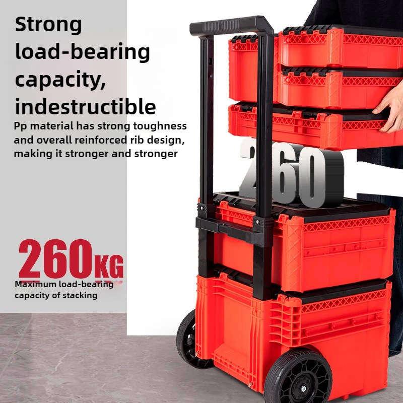 Toolbox Trolley Case Hardware Industrial Grade Multifunctional Tool Storage Box Fishing Combination Stacking Box Set