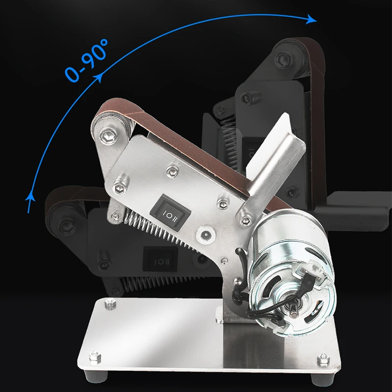 Imagem -03 - Mini Lixadeira Cinto Elétrico Multifuncional Belt Grinder Faça Você Mesmo Polimento Moagem Máquina Cortador Bordas Sharpener Velocidades 100v 240v