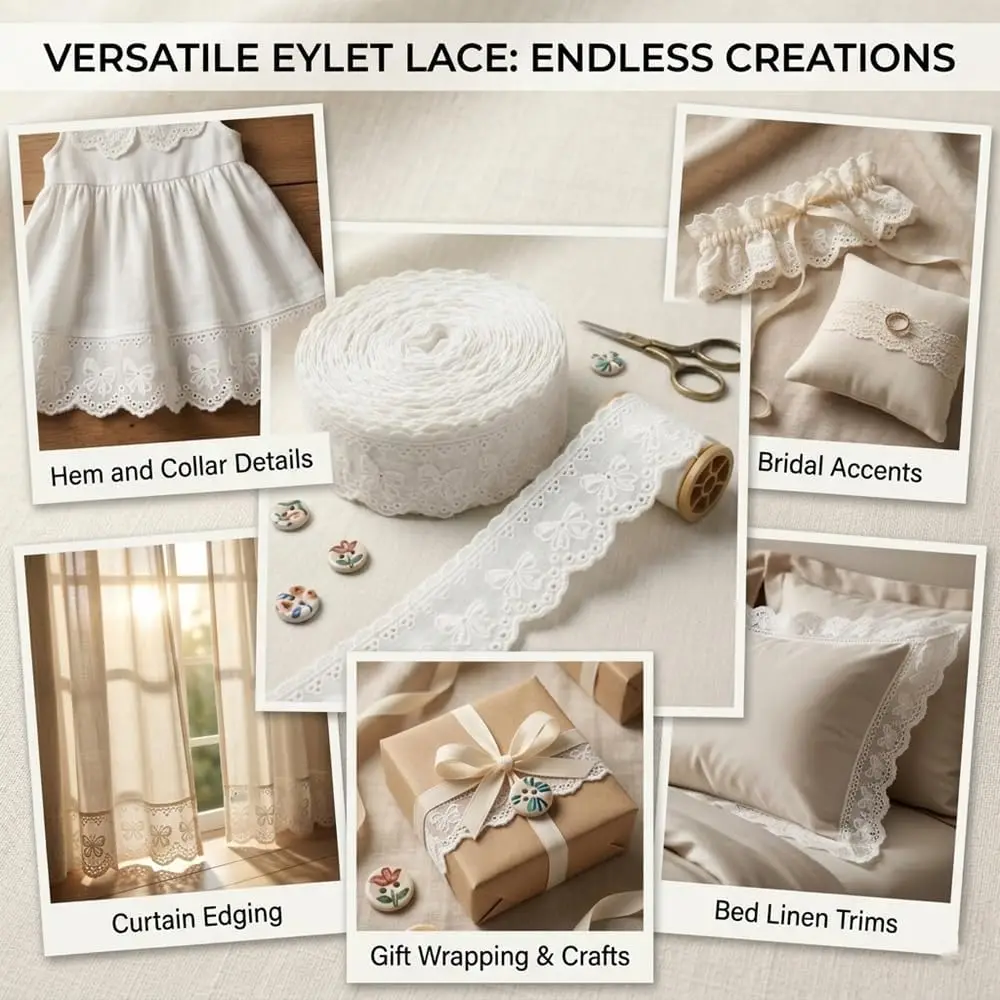 Cotton Eyelet Lace Trim, 1.5