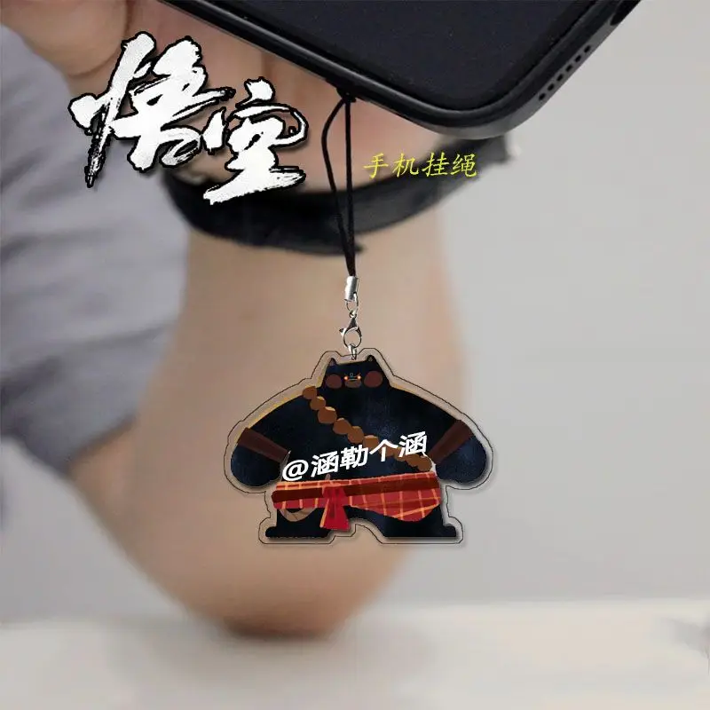 Anime Game Black Myth Wukong Phone Lanyards Phone Charm Pendant Keychains Acrylic Decoration Backpack Accessories