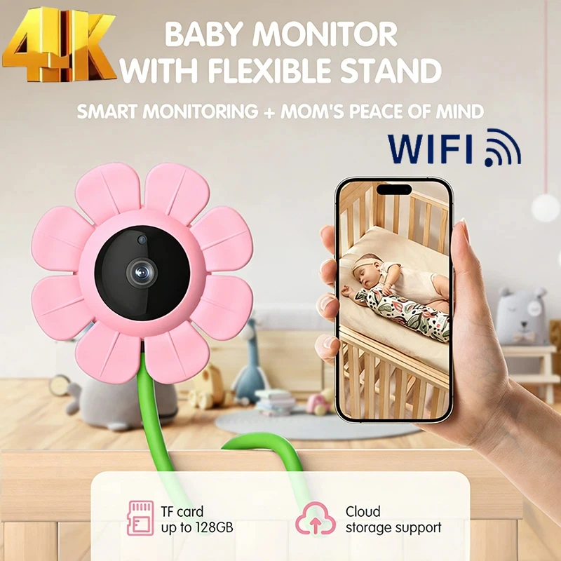 Hide Smart Baby Monitor 4K 2MP Camera App Remote Control Crying Detection Two-way Intercom Infrared Night Vision Babysitter 2026
