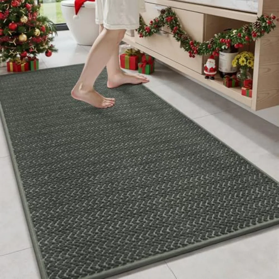 

Thin Bath Mat Super Absorbent Bath Mats for Bathroom Quick Dry Rubber Backed Bath Rug Non Slip Chenille Surface Thin Bathroom R