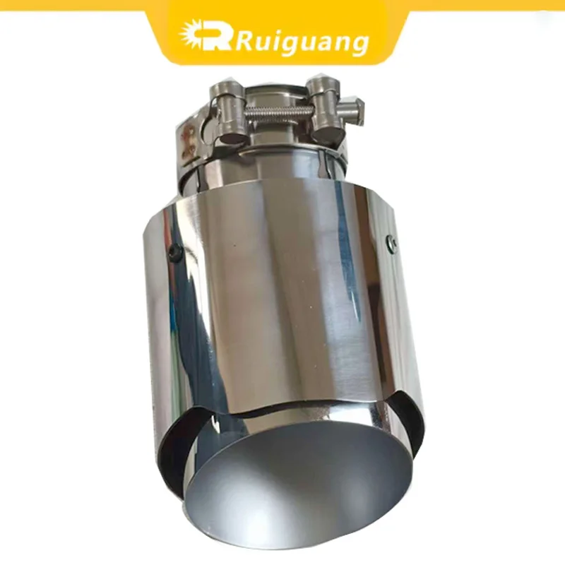 1PC Inner Gold Outer Silver Hollow AK Pattern Exhaust Tip Universal Stainless Steel Car Tail Pipe