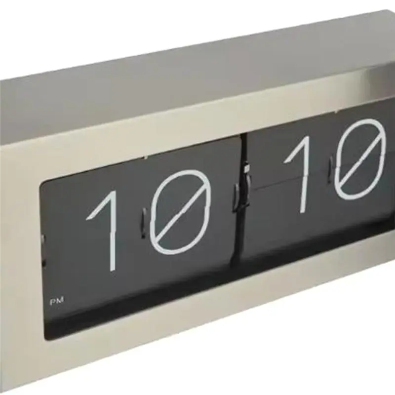 EYFL-Luxury Table Clock With Silver-Tone Metal Finish Silent Desk Clock Suitable For Offices