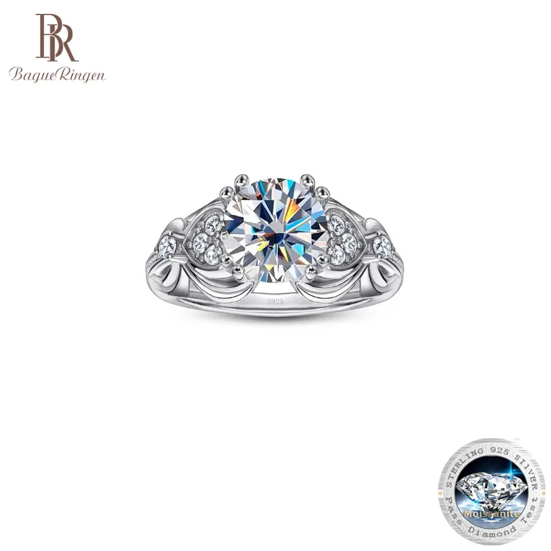 

Bague Ringen Silver925 2CT D Color Moissanite Gemstone Ring Women's Broken Diamonds Surrounding Fashion and Elegant Wedding Ring