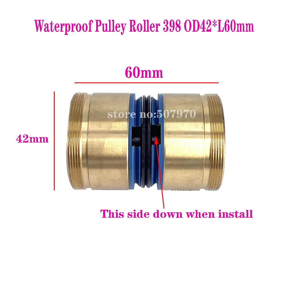 

Wire Cut Parts Brass Seat Ruby Pulley Roller 398(OD42*L60mm) Guide Wheel Assembly Double Side for EDM Wire Cutting Machine