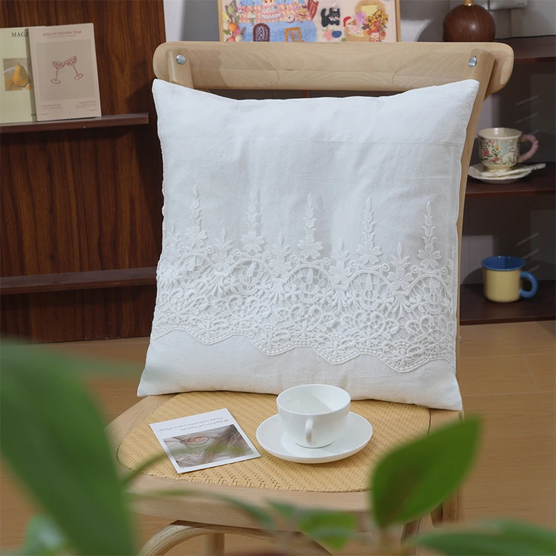 White Pillow Case European Ruffle Lace Pillowcase Luxury Pillowcases Princess Wedding Home Textile Sweet Pillow Cover view 6