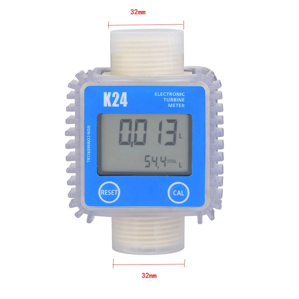 K24 Digital Diesel Oil Fuel Meter Gauge Turbine Meter Chemicals Water Sea Liquid turbo LCD Flow Meter Measuring Tool