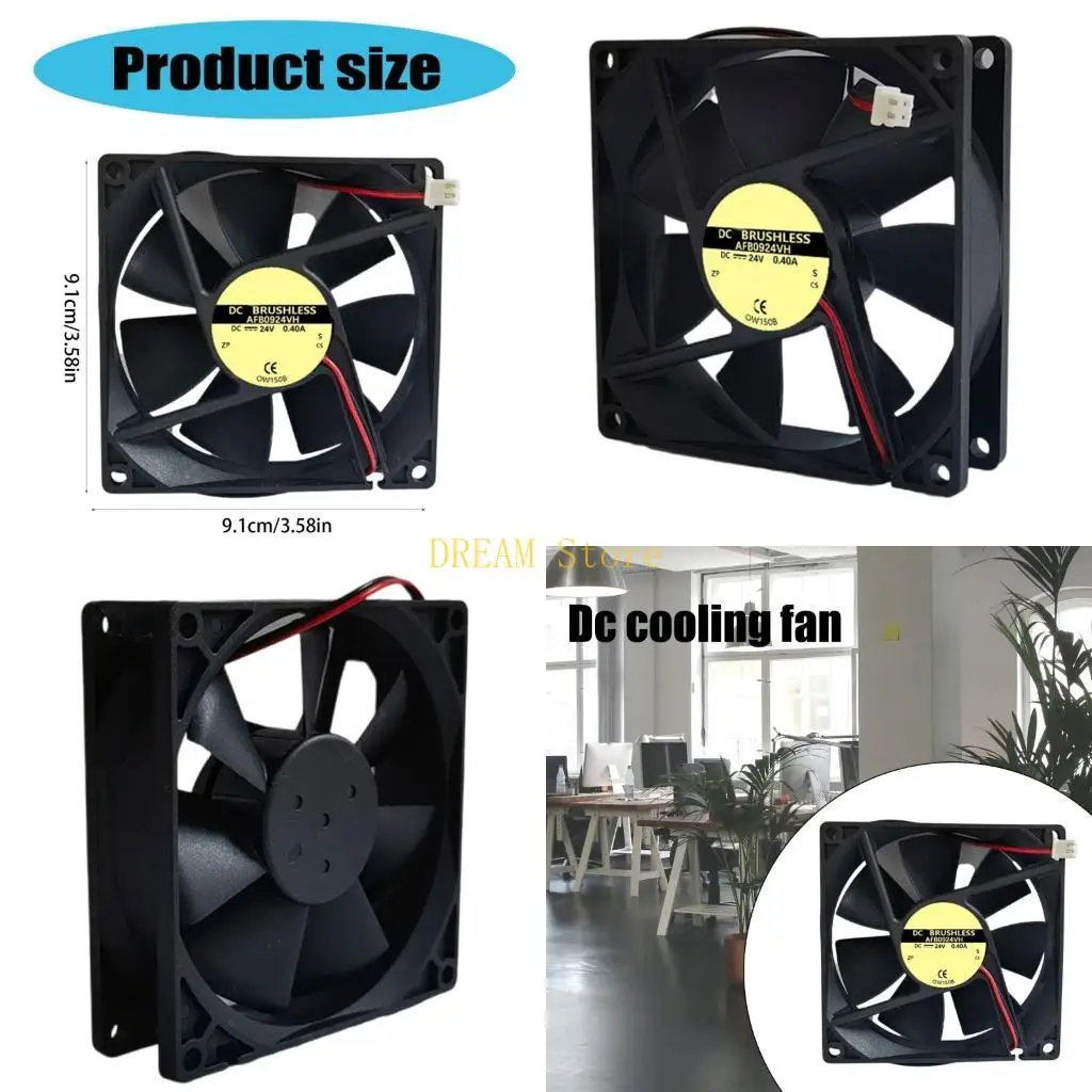 

AFB0924VH Cooling Fan 90x25mm 9025 24V 0.4A Cooling Fan Double Bearing Fan 3500RPM Desktop CPU Case Exhaust Fan best sale