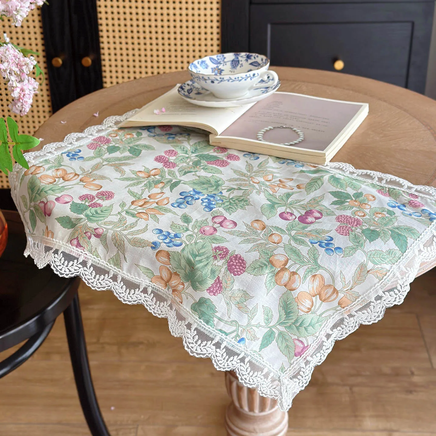 French Style Pure Cotton Placemat Home Kitchen Dining Table Mats Rectangular Lace Coaster Home Decor Placemats Pot Mat Cloth