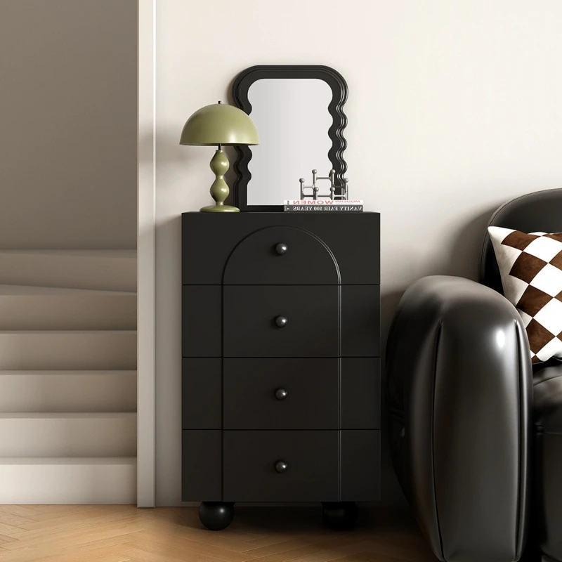 

Light luxury minimalist black chest small apartment living room TV sofa side cabinet bedroom bedside storage