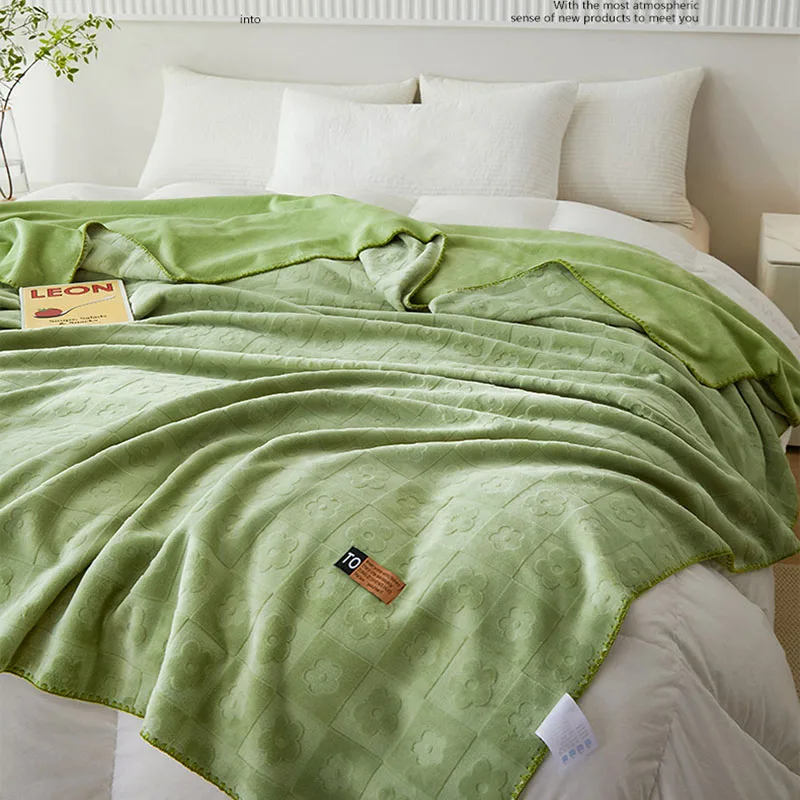 

Твердое жаккардовое одеяло с кондиционером, антистатическое теплое одеяло для сна на все сезоны, молочная бархатная многофункциональная дорожная шаль