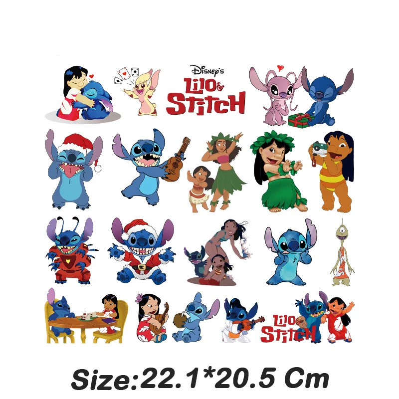 Disney Lilo Stitch cartoon small pattern print，Clothing Thermoadhesive Patches，Suitable for Hoodie,T-shirt,pillow,canva bag,etc.