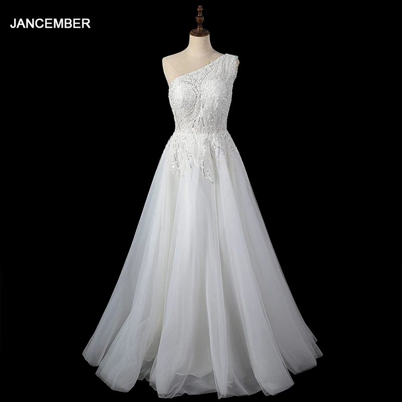 Classic Wedding Dresses A-Line Bridal Gowns One-Shoulder Sequins Robes For Formal Party Pretty Lace Vestidos De Novia 2024