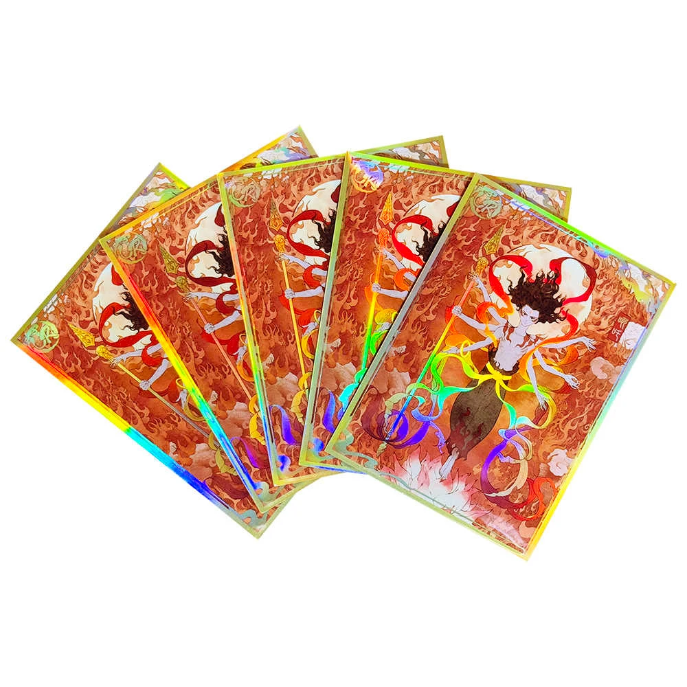 

67X92 мм 60 шт./компл. Diy Self Made Magic Pill Nezha Card Sleeve Color Flash Opcg Ptcg Ws Защитная крышка для карт Аниме-карта Подарочные игрушки