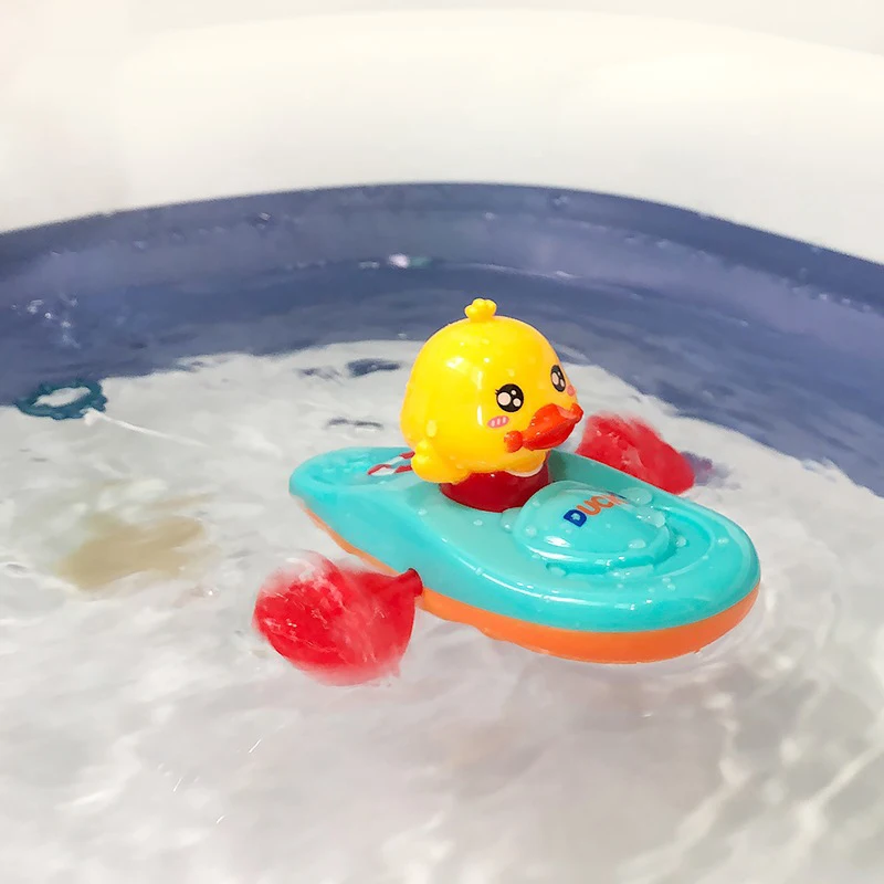 1PC Little Yellow Duck Kayak Toy Swimming Pool Bathroom Toy for Children Funny Bathtub Toys kids Christmas Gifts