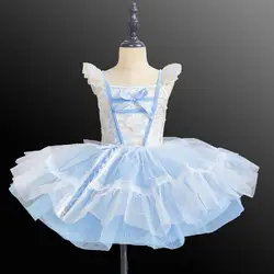 Girls Ballet Dress Children Professional Lace Sequin Swan Lake Performance Clothes Cake Dress Princess Skirt Stage Costume