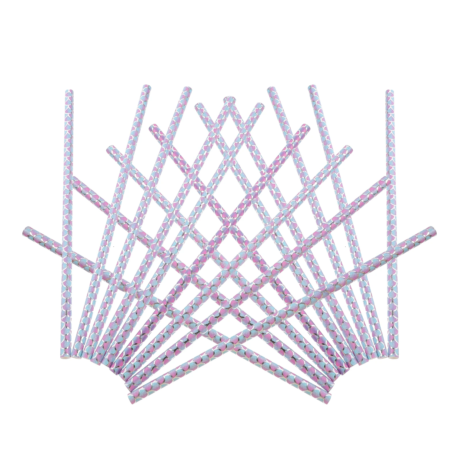 

100pcs Silver Tail Disposable Paper Drinking Straws Degradable Straws for Party Birthday Graduation Decorations