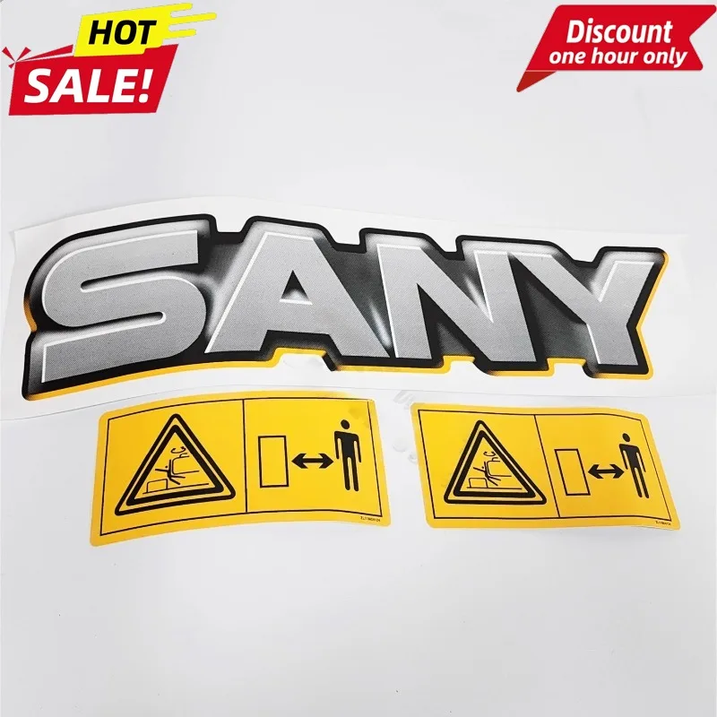 

For Sany Excavator Sticker SY55 60 75 135 215 365-9-10 Excavator Tail Reflective Counterweight Sticker