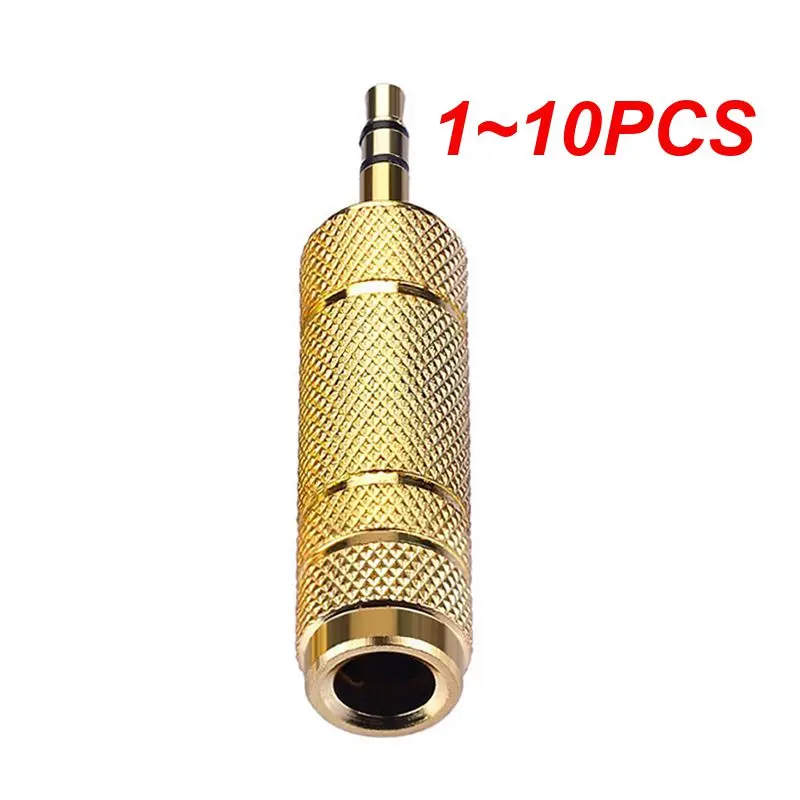 1~10PCS 6.35mm Male Plug to 3.5mm Female Connector Headphone Amplifier Audio Adapter Microphone AUX 6.3 3.5 mm Converter