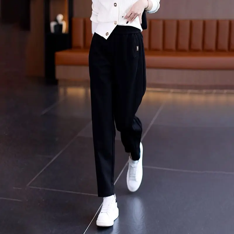 Women's AutumnWinter New Fashion Elegant High Waist Solid Color Versatile Western Style Comfortable Youth Popular Commuter Pants