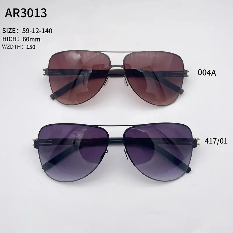 

IC AR3013 Германия BERLIN дизайн ультратонкие легкие безвинтовые солнцезащитные очки Высококачественная оправа для очков с серо-коричневыми линзами