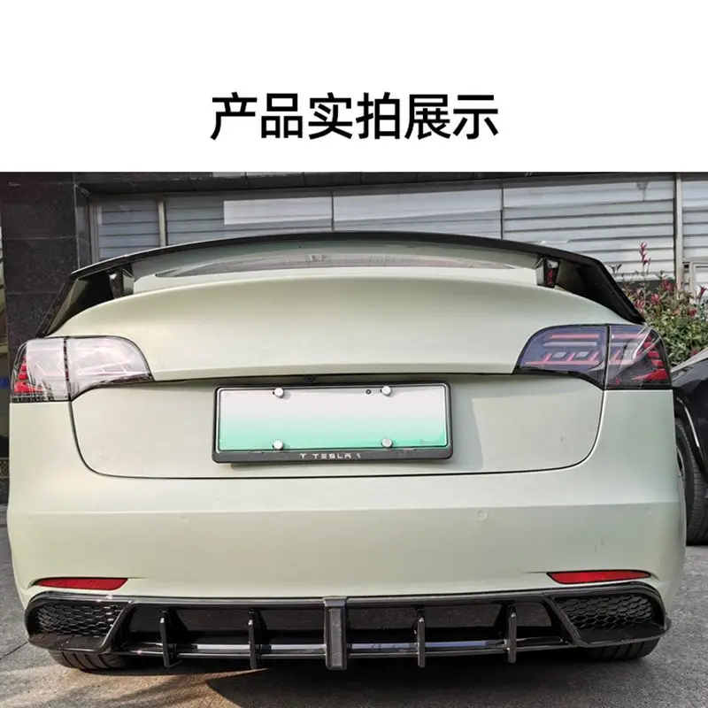 

Для Tesla Model 3 Sedan 2017-2019 4-дверный задний бампер, диффузор для губ, ABS, боковой разветвитель, защитная пластина, крышка для подбородка