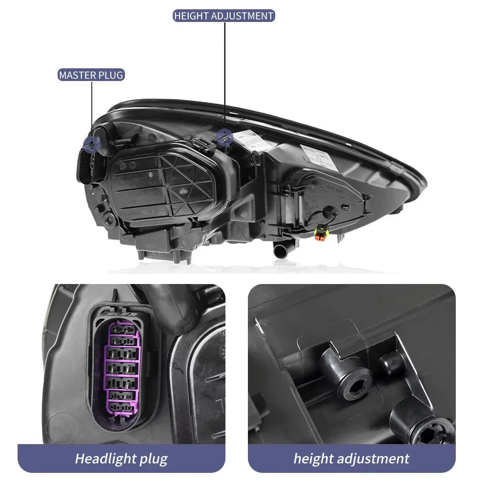 LXBY 2PCS Headlamps Assembly For Porsche Cayenne 2011 2012 2013 2014 LED Headlights Upgrade Led Matrix Front Lights Car Accessor view 3