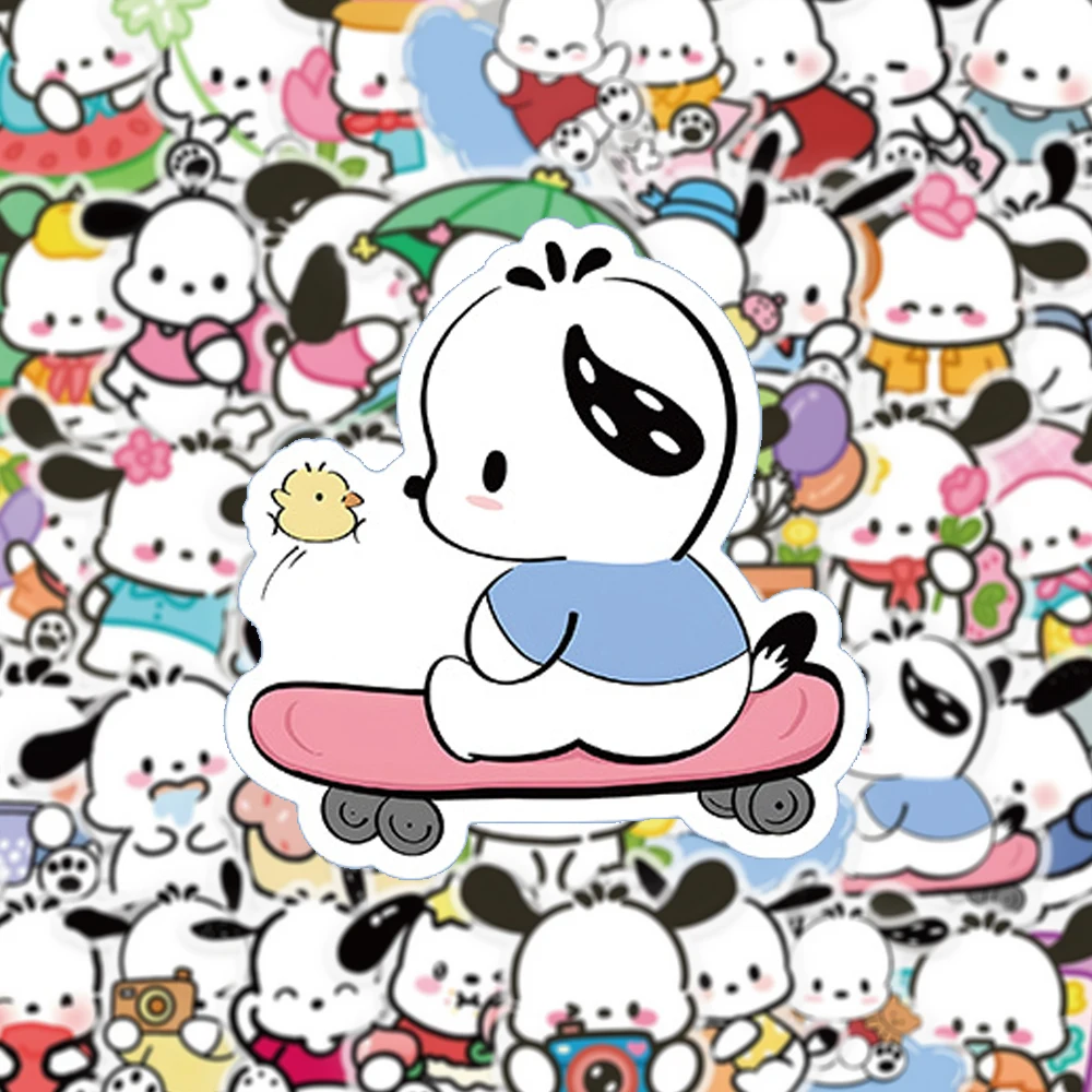 

10/30/50pcs Anime Sanrio Pochacco Stickers Waterproof DIY Computer Water Bottle Notebook Cute Cartoon Decal Sticker for Kid Gift