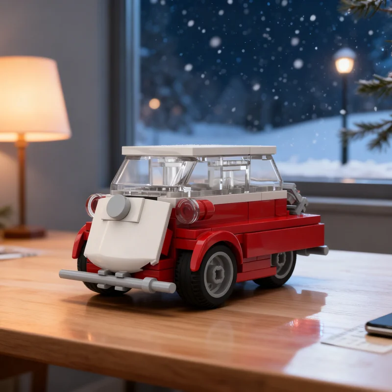 111pcs MOC BMW Isetta 300 Vehicle Racing Display Building Blocks Kit Construction Model Collectible Street Toy Gift For Adults