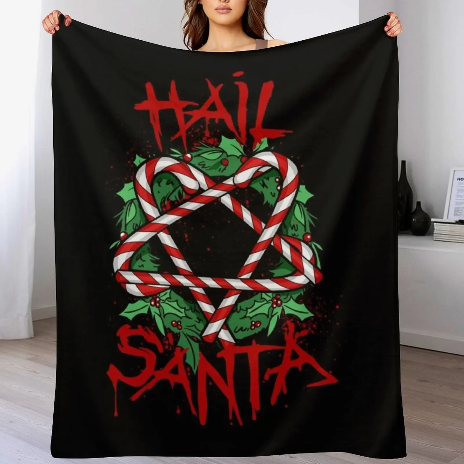 

Hail Santa Throw Blanket Decorative Sofa Picnic Summer Beddings Nap Blankets