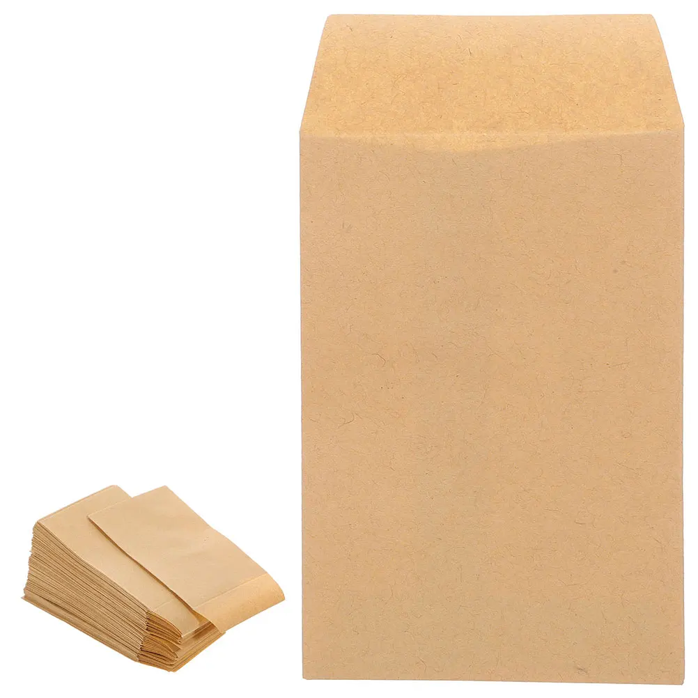 

200Pcs Small Brown Seed Envelopes Resealable Self Sealing Packets Coin Envelopes Durable Kraft Paper Bags For Seeds Collectibles