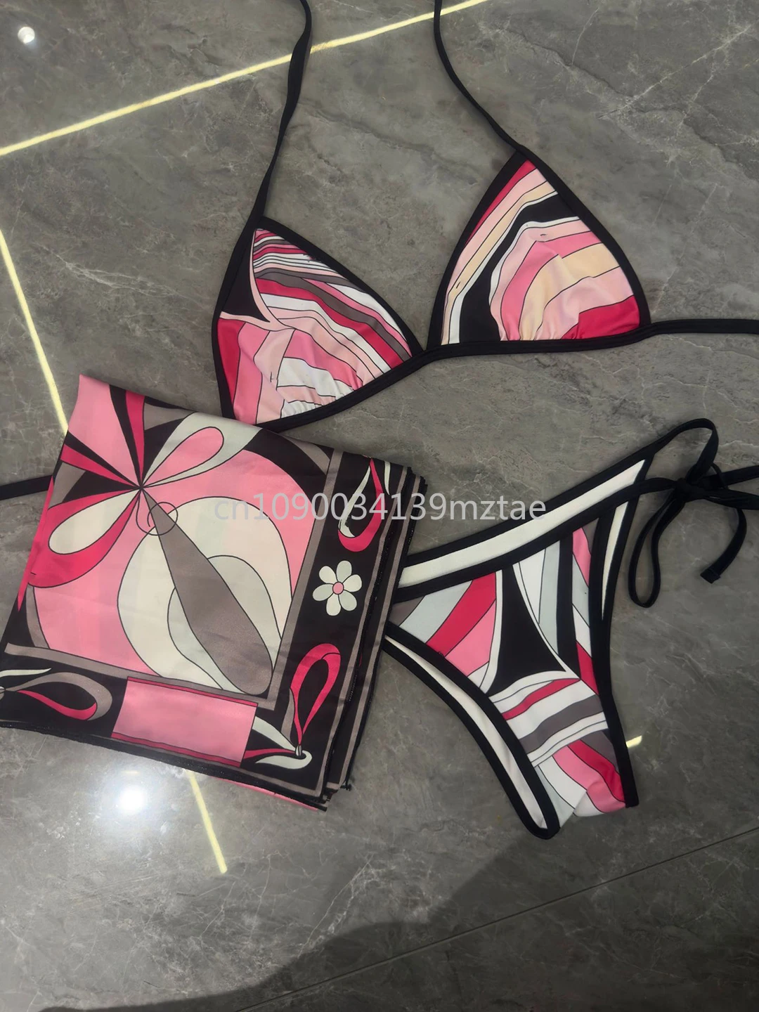 

Women's Scarf Bikini Set Sexy Swimsuit Set Designer Brand Beach Sports Swimwear