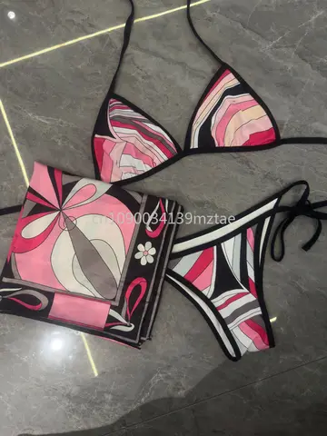 Women's Scarf Bikini Set Sexy Swimsuit Set Designer Brand Beach Sports Swimwear