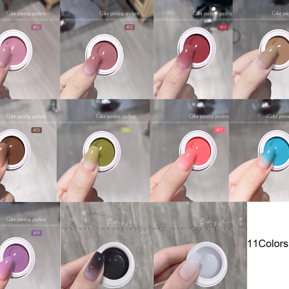 Solid-State Pat Glue Gel Nail Polish Smudging Gradient Blush Nail-Beauty Glue Semi-permanent Varnish Painting UV Gel Nail Polish