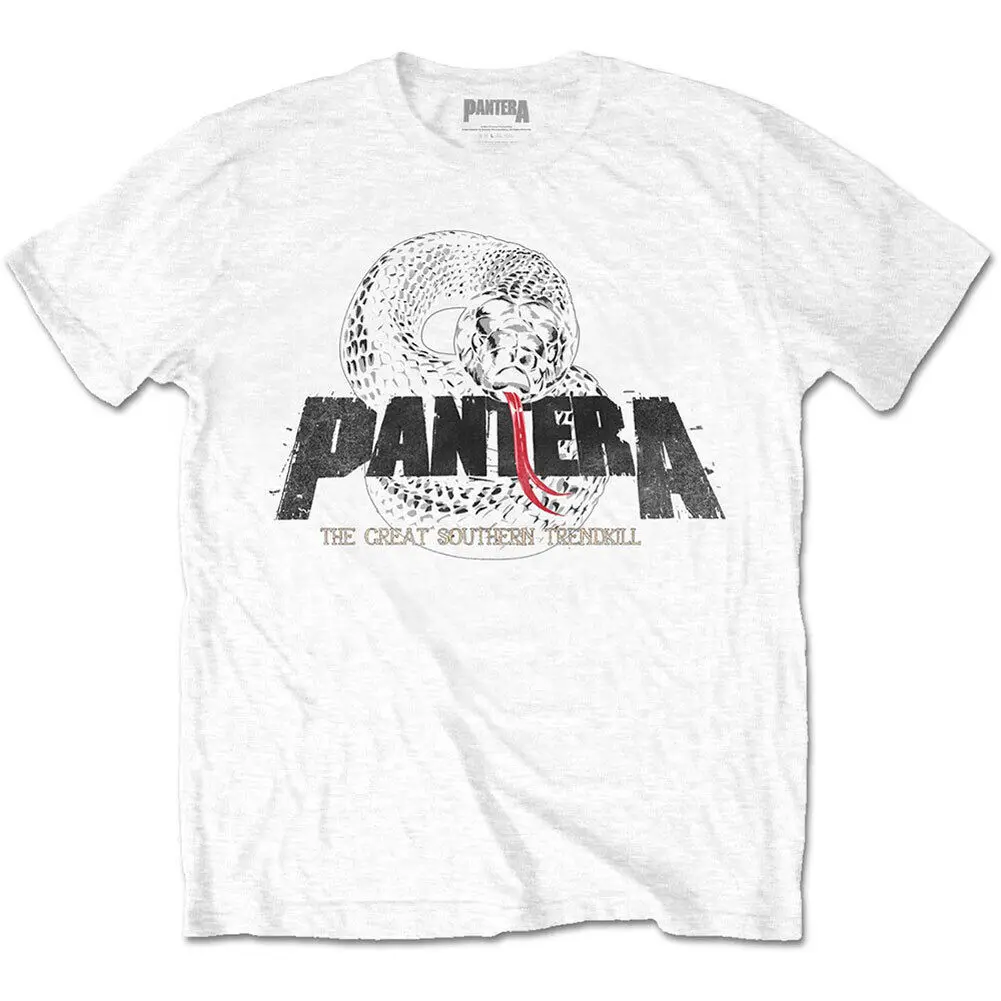 Men's Pantera Snake Logo Slim Fit T-shirt Medium White