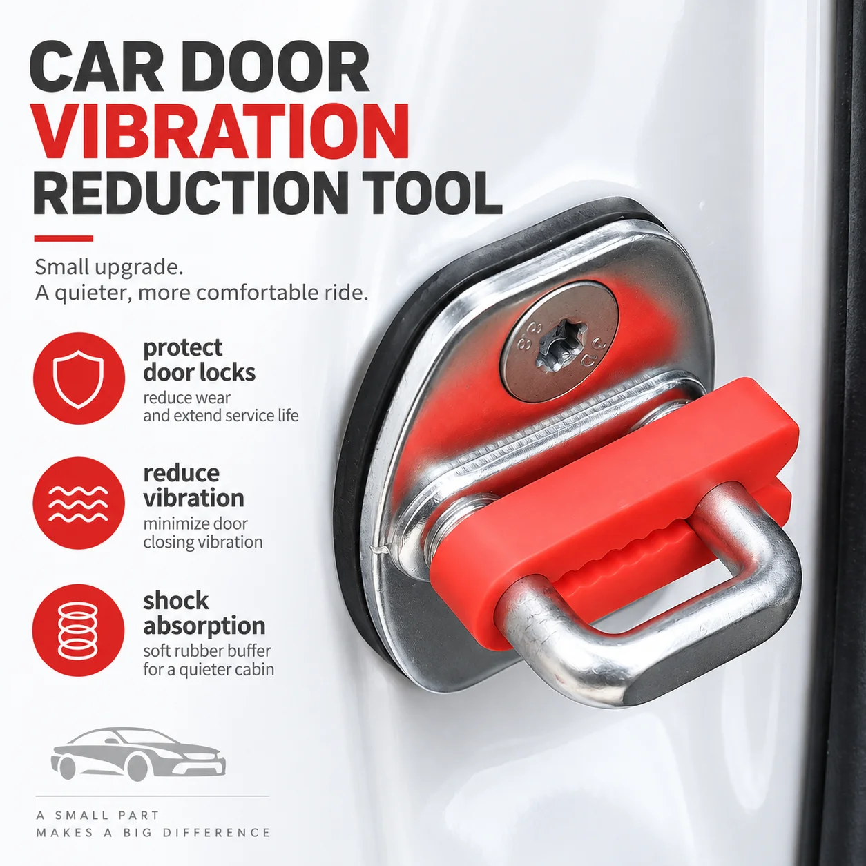 Car Door Rubber Lock for VW  Striker Shock Pad Absorber Accessories Buffer Damping Deaf the Seal Deadener Quiet U Noise Stopper