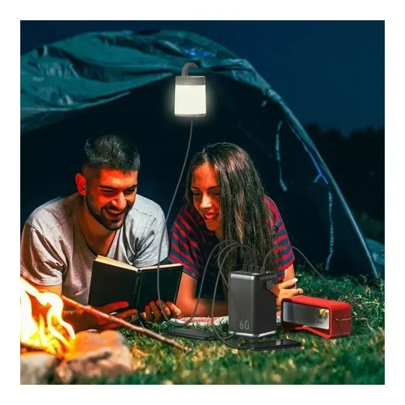 60000mah  Power Bank High-capacity W/ Digital Display 5V 18WPD Fast Charge Energy Storage Power for Outdoor Mobile Power Camping