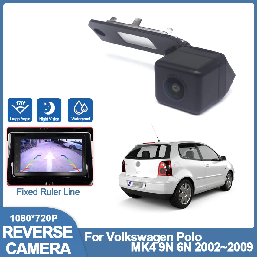 HD CCD Night Vision Rear View camera For Volkswagen Polo For VW Polo MK4 9N 6N 2002~2009 Backup Camera license plate camera