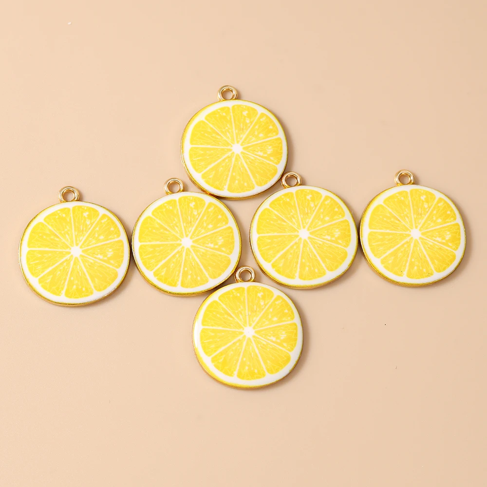 Leslie 20 Stück Charms Frucht Wassermelone Apfel Erdbeere Zitrone Anhänger für DIY-Bastelarbeiten Handgemachter Modeschmuck – Detail 1