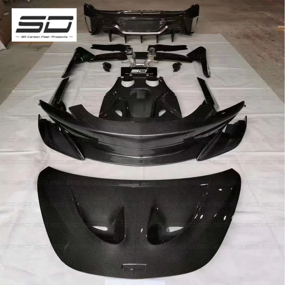 600LT Style Dry Carbon Fiber Bodykit Car Bumper Side Skirt Spoiler wing for McLaren 540C 570S 570GT Upgrade to 600LT Conversion