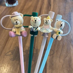 Reusable Silicone Straw Plug for 6-8 mm Straws Cartoon Drinking Dust Cap Straw Tips Cover Cup Accessories Drinkware Kitchen Tool