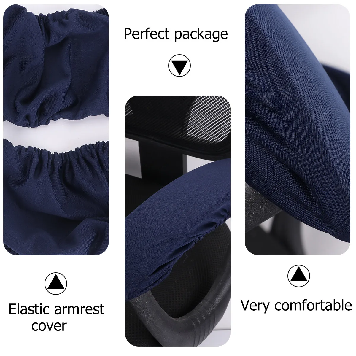 2Pcs Fabric Chair Handle Covers Elastic Protective Pads Dustproof Comfortable Touch Prevent Fingerprints Stains Smudges