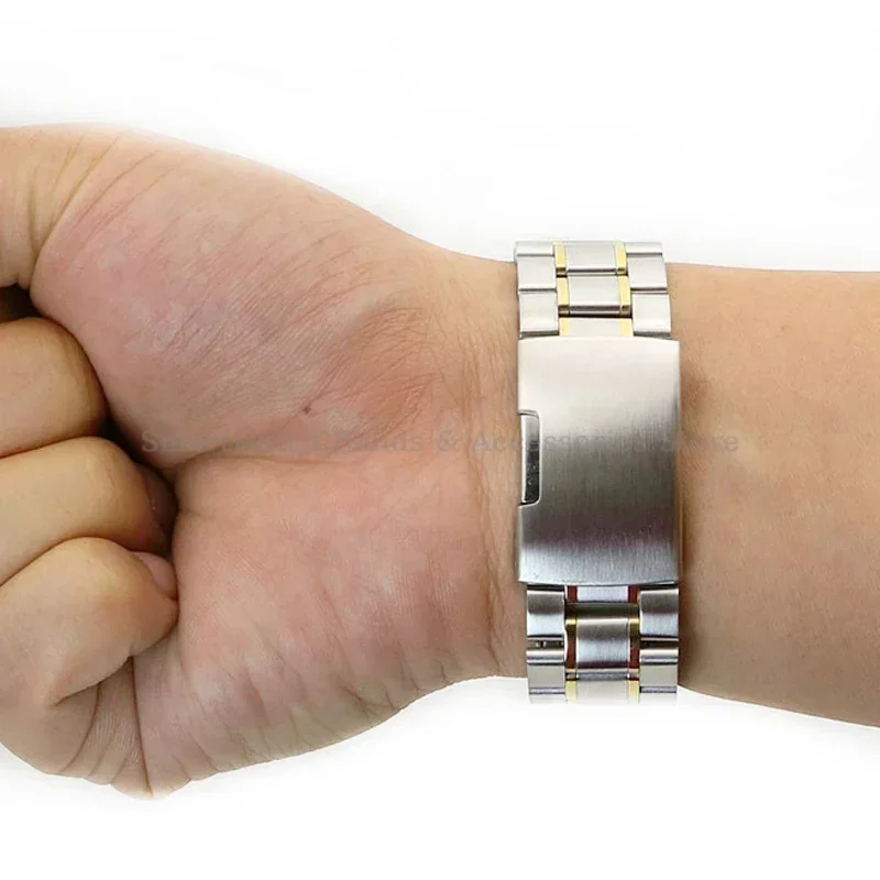 منحني نهاية حزام 16 مللي متر 18 مللي متر 20 مللي متر 22 مللي متر 24 مللي متر الفولاذ المقاوم للصدأ المعصم الفرقة العالمي استبدال سوار ساعة الصلبة للطي المشبك