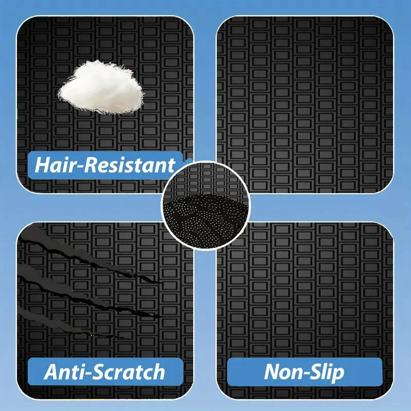 1 Stück Kofferraummatte, Polyester-Material, Schickes Modernes Dunkles Gittermuster, Passend für Auto-Innenausstattung, Langlebiger Laderaum-Schutz – Detail 6