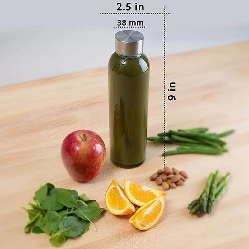High Borosilicate Sports Water Bottle Glass With Lids Natural BPA Free Eco Friendly For Juicing image 6