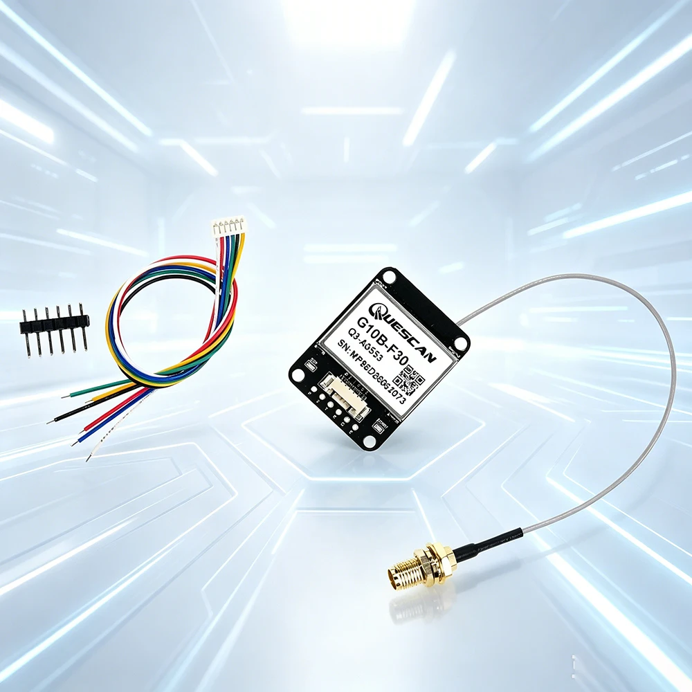 Módulo GPS QUESCAN G10B-F30 UBX M10 com Antena Ativa Arduino ESP32 NMEA GPS GLONASS Galileo BeiDou QZSS Receptor GNSS