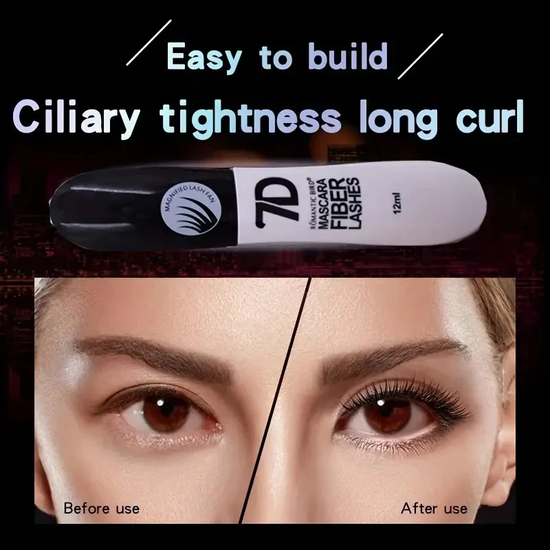 Mascara in fibra 7D Mascara nero impermeabile per tutti i prodotti per il trucco allungante Mascara per ciglia per extension ciglia